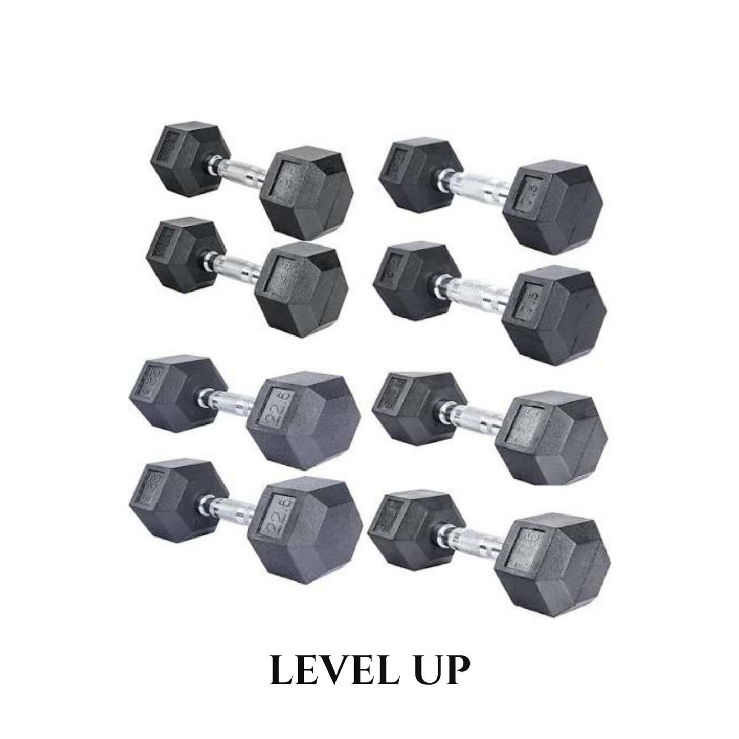SET Haltères Hex Caoutchouc